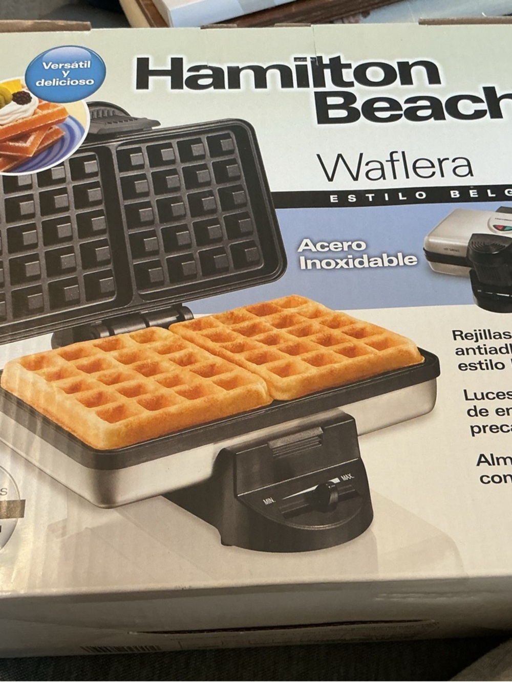 Hamilton Beach Black and Silver Belgian Waffle Maker
